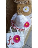 Cappello paglia con borsetta paglia bambina personalizzato