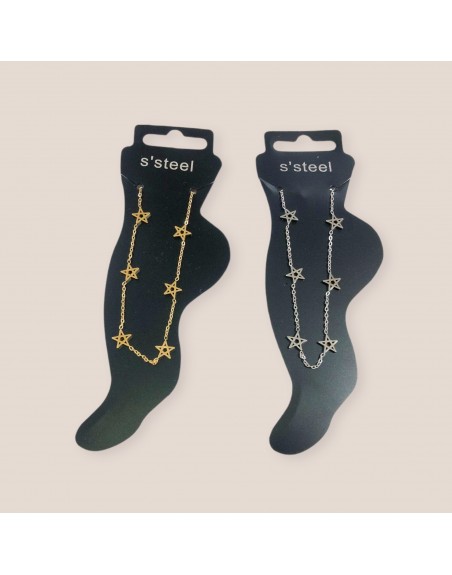 Cavigliera acciaio con stelle