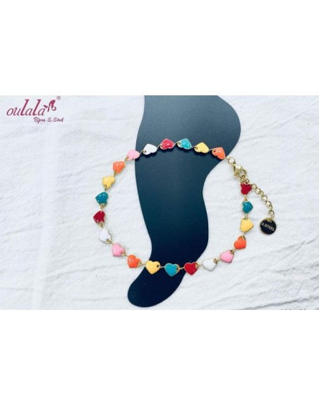 Cavigliera acciaio inossidabile modello cuori