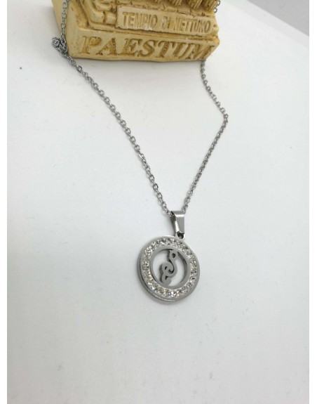 Collana acciaio con ciondolo violino