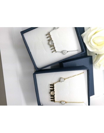 Collana acciaio con scritta mom