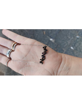 Collana acciaio con scritta nonna