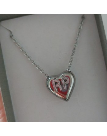 Collana acciaio cuore con iniziali