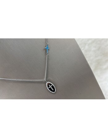 Collana acciaio inossidabile con pendente sacro