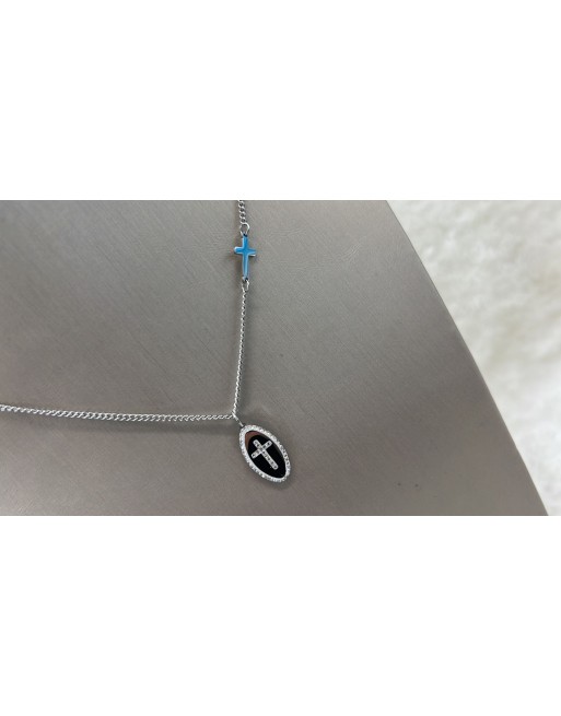 Collana acciaio inossidabile con pendente sacro