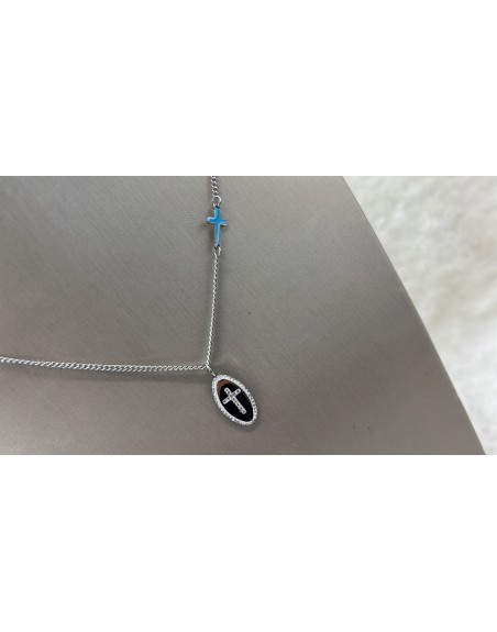 Collana acciaio inossidabile con pendente sacro