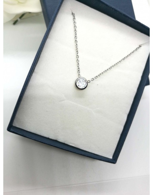 Collana acciaio punto luce 7mm