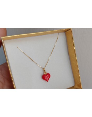Collana argento 925 con cuore smaltato
