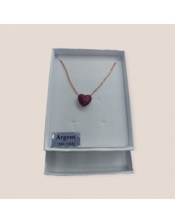 Collana argento 925 con cuore swarowsky