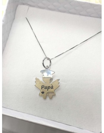 Collana argento925 con angelo ed incisione nome