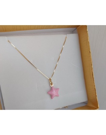 Collana argento925 son stella rosa