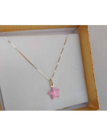 Collana argento925 son stella rosa