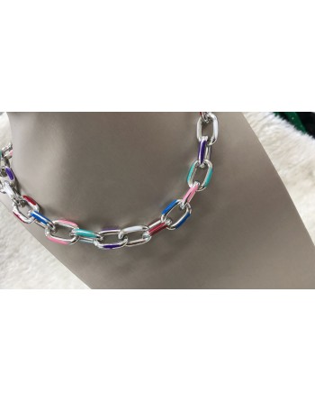 Collana catena doppia colorata