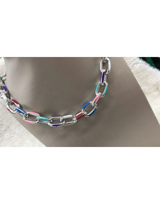 Collana catena doppia colorata