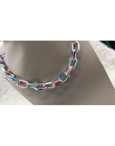 Collana catena doppia colorata