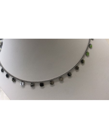 Collana catena doppia con quadrifogli