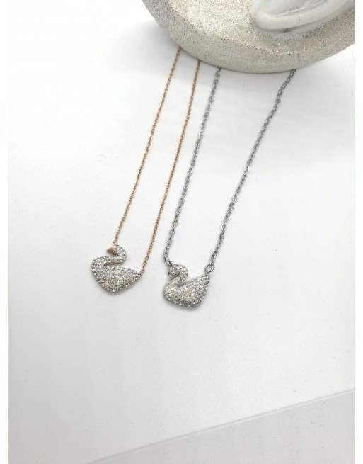 Collana cigno acciaio