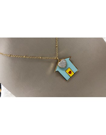 Collana colore oro con casetta e cuore