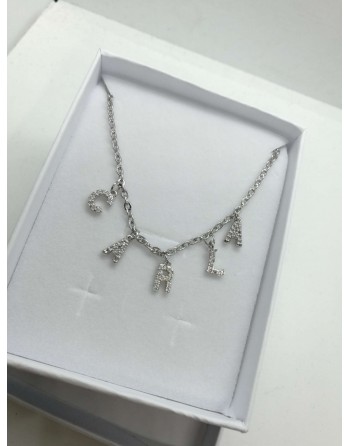 Collana con  lettere zirconate
