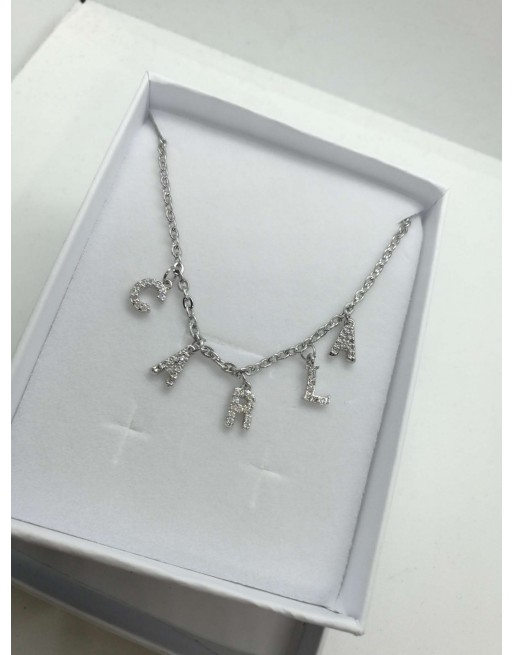 Collana con  lettere zirconate