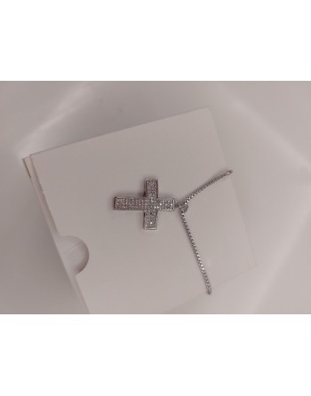 Collana con croce zirconata misura 2 cm
