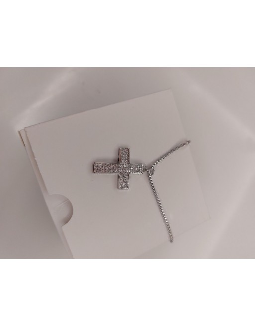 Collana con croce zirconata misura 2 cm
