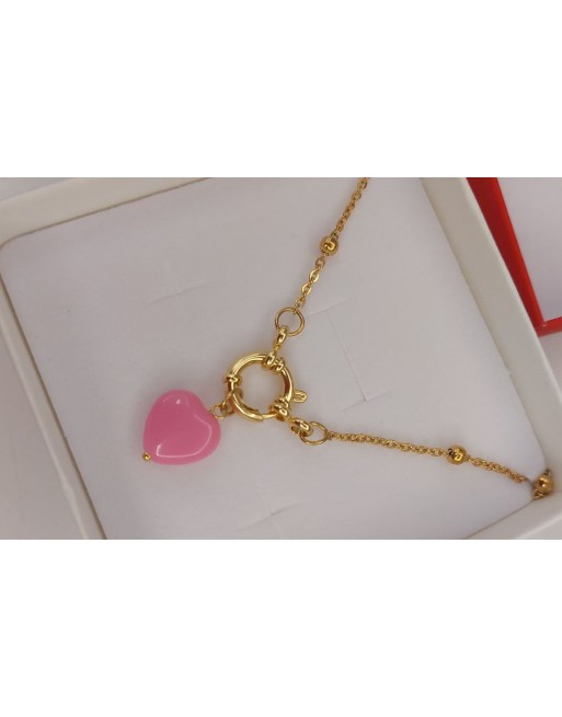 Collana con cuore fucsia