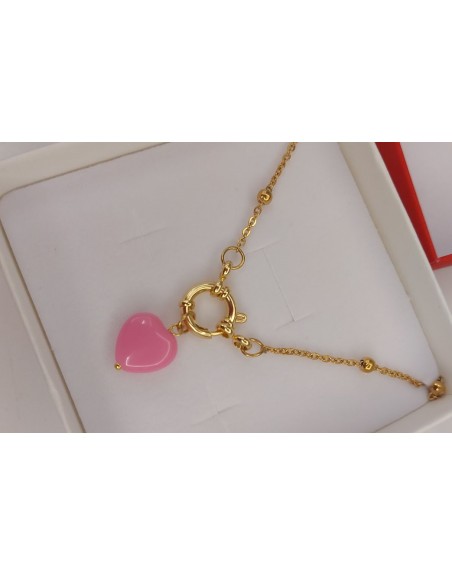 Collana con cuore fucsia
