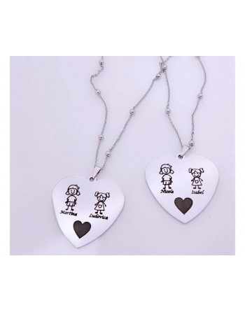 Collana con cuore personalizzato  family