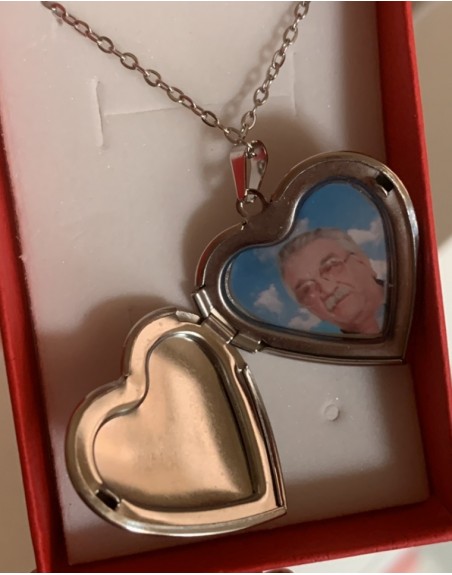 Collana con foto   ed incisione lunghezza 60 cm