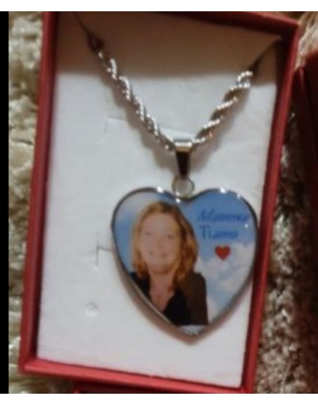 Collana con foto  e  frase personalizzatacollana modello fune misura 60 cm  disponibile anche 50 cm
