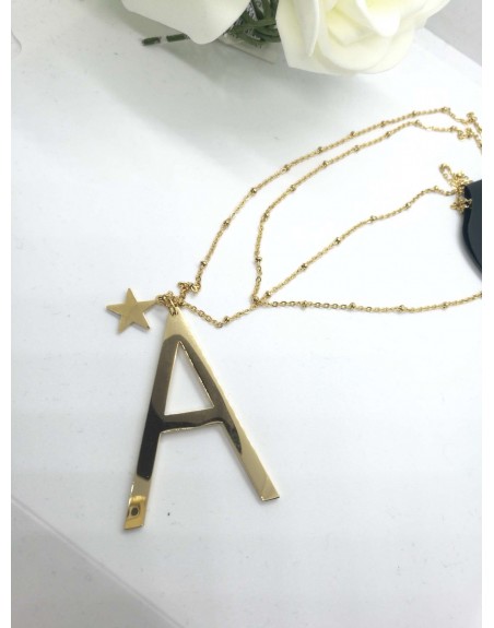 Collana con lettera cm 7 in acciaio inossidabile