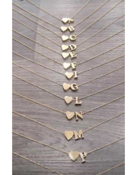 Collana con lettera e cuore