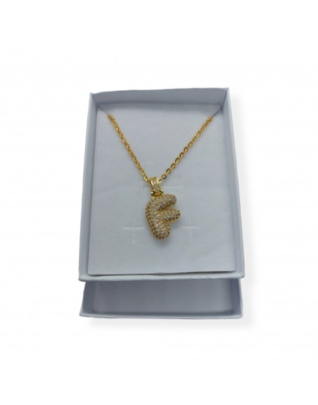 Collana con lettera zirconata