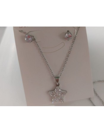 Collana con orecchini  stella