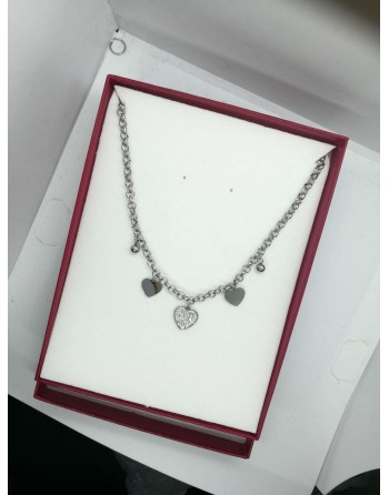 Collana con pendente cuore zirconato