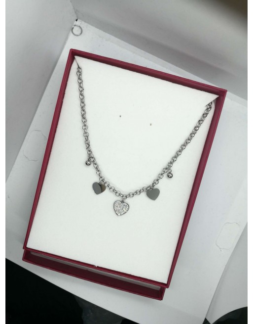Collana con pendente cuore zirconato
