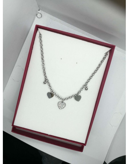 Collana con pendente cuore zirconato