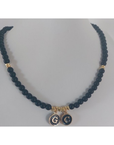 Collana con perle medie circa 5 mm comn lettere