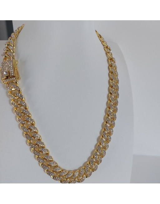 Collana con strass a catena doppia