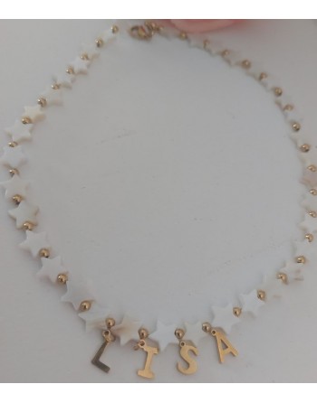 collana conchiglia forma stella con nome