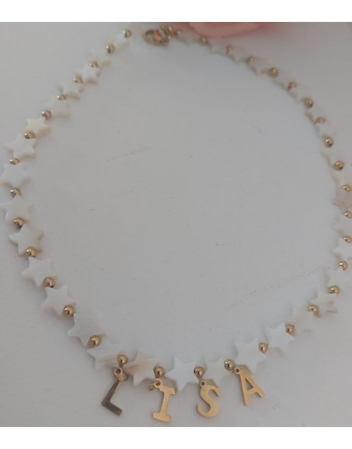 collana conchiglia forma stella con nome