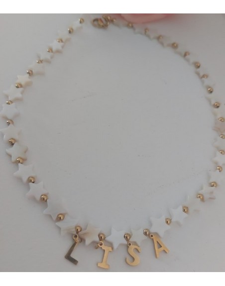 collana conchiglia forma stella con nome