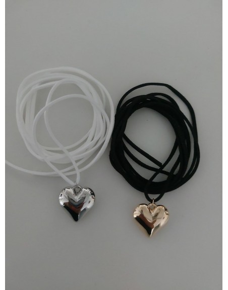 Collana cordoncino pelle con cuore