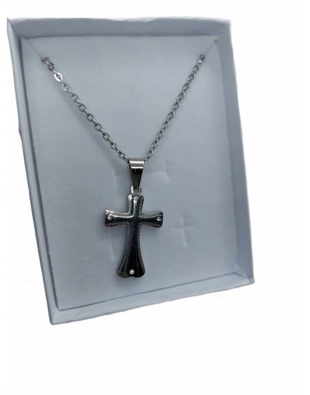 Collana croce in acciaio