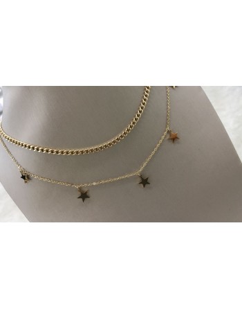 Collana doppio filo con pendenti stelle