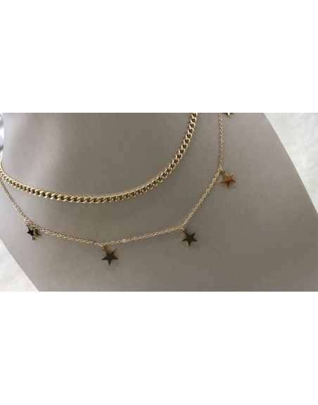 Collana doppio filo con pendenti stelle