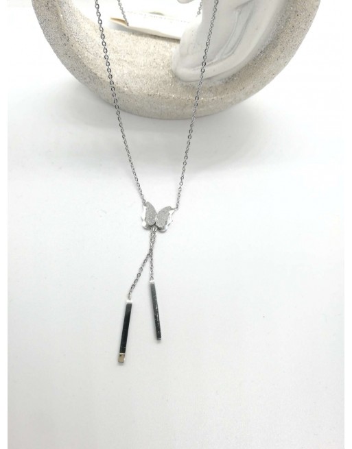 Collana farfalla acciaio
