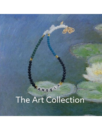Collana fatta a mano con perline colorate e nome