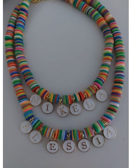 Collana gommini colorata con nome